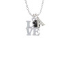 Love with Black Paw Crystal Initial - Sophia Necklace