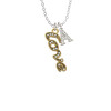 Gold Tone Script ''Love'' with Clear Crystals Crystal Initial - Sophia Necklace
