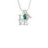 Love with Green Paw Crystal Initial - Sophia Necklace