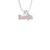 Pink ''Luck'' with Heart Crystal Initial - Sophia Necklace