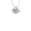Marathon with Pink Crystal Roman Numeral Crystal Initial - Sophia Necklace