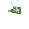 Acrylic 1.25" Green Cheer Megaphone Crystal Initial - Sophia Necklace