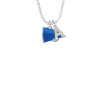 Small Royal Blue Megaphone Crystal Initial - Sophia Necklace
