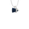 Small Navy Blue Megaphone Crystal Initial - Sophia Necklace
