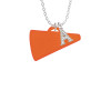 Acrylic 1.25" Orange Megaphone Crystal Initial - Sophia Necklace