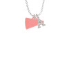 Acrylic 3/4" Pink Megaphone Crystal Initial - Sophia Necklace