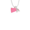 Acrylic 3/4" Hot Pink Megaphone Crystal Initial - Sophia Necklace