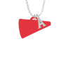 Acrylic 1.25" Red Megaphone Crystal Initial - Sophia Necklace