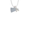 Acrylic 3/4" Silver Tone Megaphone Crystal Initial - Sophia Necklace