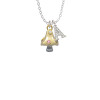 3-D Gold Tone Mushroom with Crystals Crystal Initial - Sophia Necklace