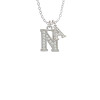 Crystal Initial - N - Beaded Border - Crystal Initial - Sophia Necklace