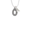 Crystal Black Initial - O - Beaded Border - Crystal Initial - Sophia Necklace