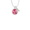 12mm Crystal Rivoli - Hot Pink Crystal Initial - Sophia Necklace