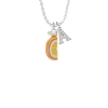 3-D Enamel Orange Slice Crystal Initial - Sophia Necklace