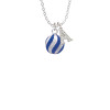 3-D Blue and Striped Ornament Crystal Initial - Sophia Necklace