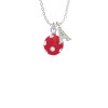 3-D Frosted Red Resin Ornament with Crystals Crystal Initial - Sophia Necklace