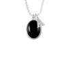 Small Black Acrylic Oval Crystal Initial - Sophia Necklace