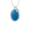 Oval - Dolomite Marble - Dark Teal - Crystal Initial - Sophia Necklace