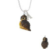 Resin Sitting Owl Crystal Initial - Sophia Necklace