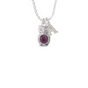 3-D Purple & AB Crystal Owl Crystal Initial - Sophia Necklace