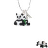 Resin Panda Bear Best Friends Crystal Initial - Sophia Necklace