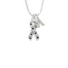 Small Antiqued Ribbon with Paws Crystal Initial - Sophia Necklace