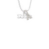 White ''Peace'' with Heart Crystal Initial - Sophia Necklace