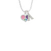 Small Enamel Heart Peace Sign Crystal Initial - Sophia Necklace