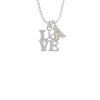 Love with Peace Sign Crystal Initial - Sophia Necklace