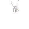 Small Greek Letter - Pi - Crystal Initial - Sophia Necklace