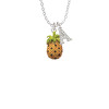 Enamel Pineapple Crystal Initial - Sophia Necklace