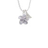 Purple Plumeria Flower Crystal Initial - Sophia Necklace
