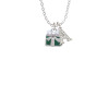 Small Green Enamel Present Crystal Initial - Sophia Necklace