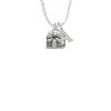 Small Antiqued Present Crystal Initial - Sophia Necklace