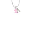 Mini Pink Bunny Crystal Initial - Sophia Necklace