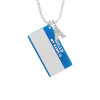 Acrylic Blue "Hello" Name Tag Crystal Initial - Sophia Necklace