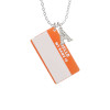 Acrylic Orange "Hello" Name Tag Crystal Initial - Sophia Necklace