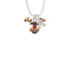 Reindeer with Christmas Lights Crystal Initial - Sophia Necklace
