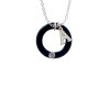 Acrylic 7/8" Ring with 4mm Crystal Black Crystal Initial - Sophia Necklace