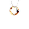 Acrylic 7/8" Ring with 4mm Crystal Mixed Brown and Yellow Crystal Initial - Sophia Necklace