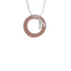Acrylic 7/8" Ring Rose Gold Tone Crystal Initial - Sophia Necklace