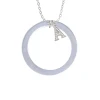 Acrylic 1 1/2" Ring Imitation Pearl Crystal Initial - Sophia Necklace