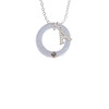 Acrylic 7/8" Ring with 4mm Crystal Imitation Pearl Crystal Initial - Sophia Necklace