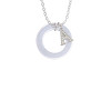 Acrylic 7/8" Ring Imitation Pearl Crystal Initial - Sophia Necklace