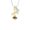 Gold Tone Stemmed Rose Crystal Initial - Sophia Necklace