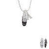 3-D Black Running Shoe Crystal Initial - Sophia Necklace