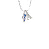 Mini Royal Blue Running Shoe Crystal Initial - Sophia Necklace