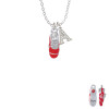 3-D Red Running Shoe Crystal Initial - Sophia Necklace
