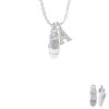 3-D White Running Shoe Crystal Initial - Sophia Necklace