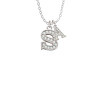 Crystal Initial - S - Beaded Border - Crystal Initial - Sophia Necklace